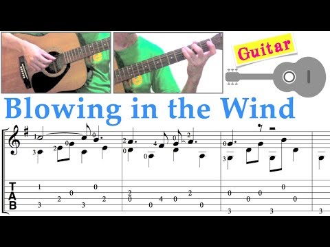 Blowing in the Wind / Bob Dylan (Guitar) [Old Version] [Notation + TAB]