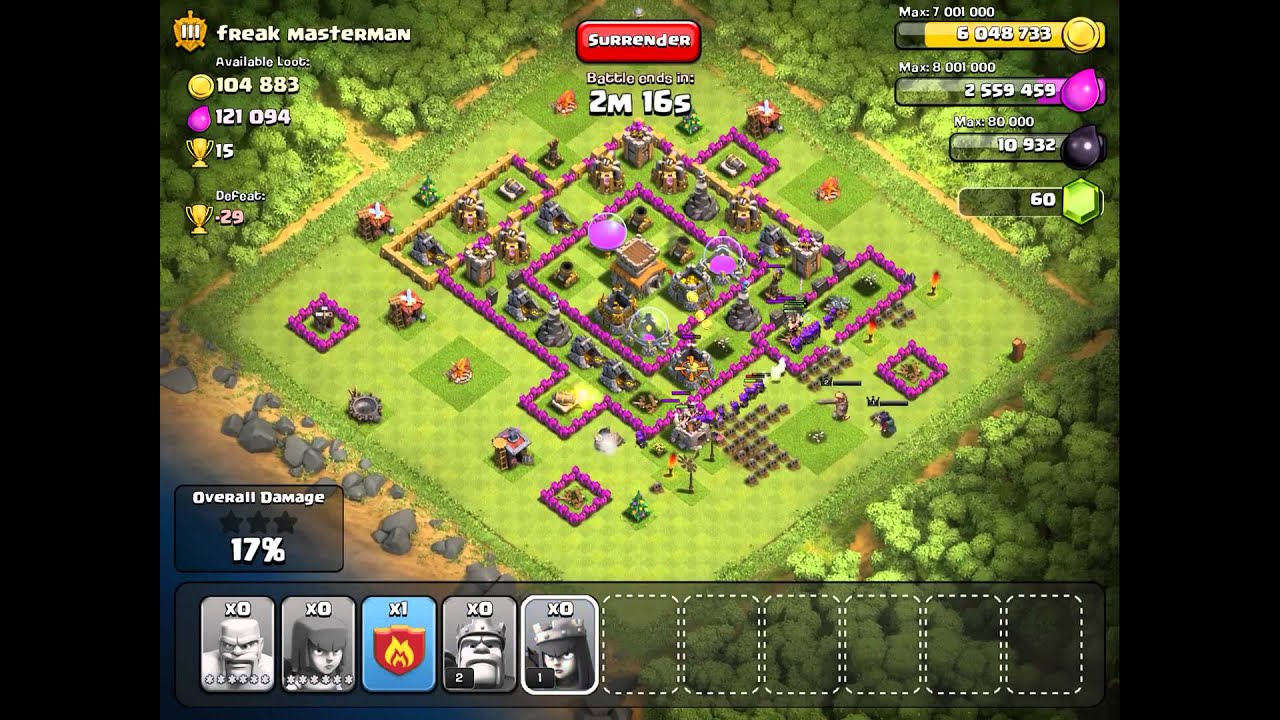 Clash of clans half my army dies to a giant bomb  YouTube