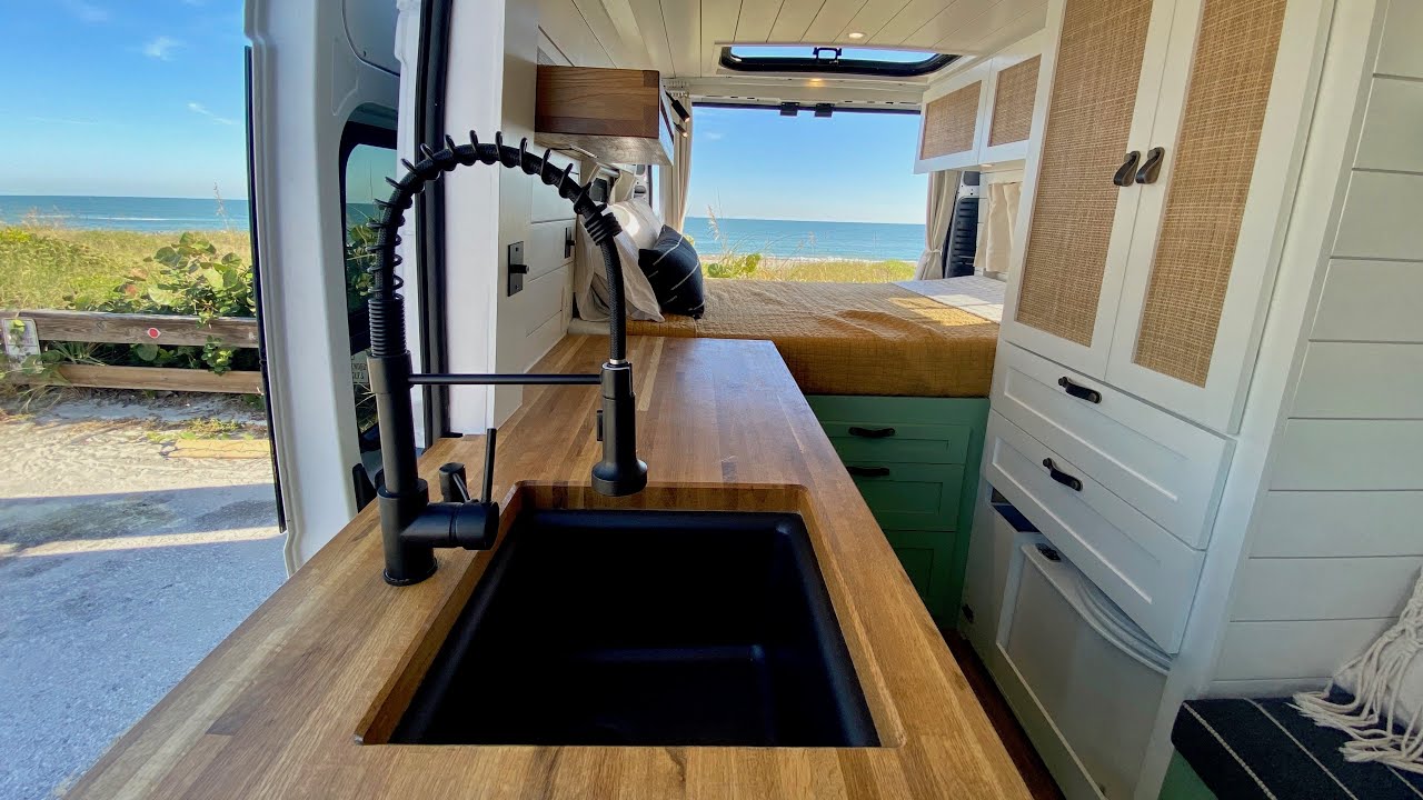 VAN TOUR | Custom Adventure Van Build for Vanlife | with HIDDEN SHOWER