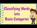 Classifying words into basic categories with activity