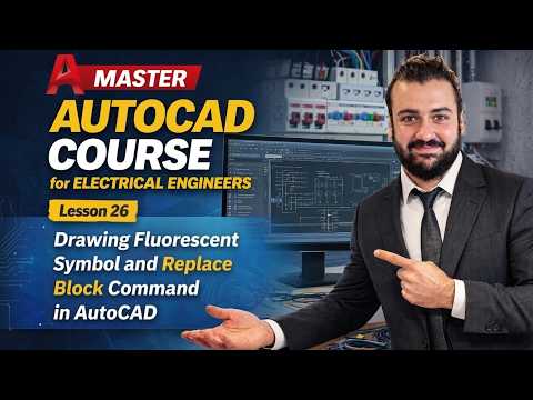 Drawing Fluorescent Symbol and Replace Block Command in AutoCAD (Lesson 26)