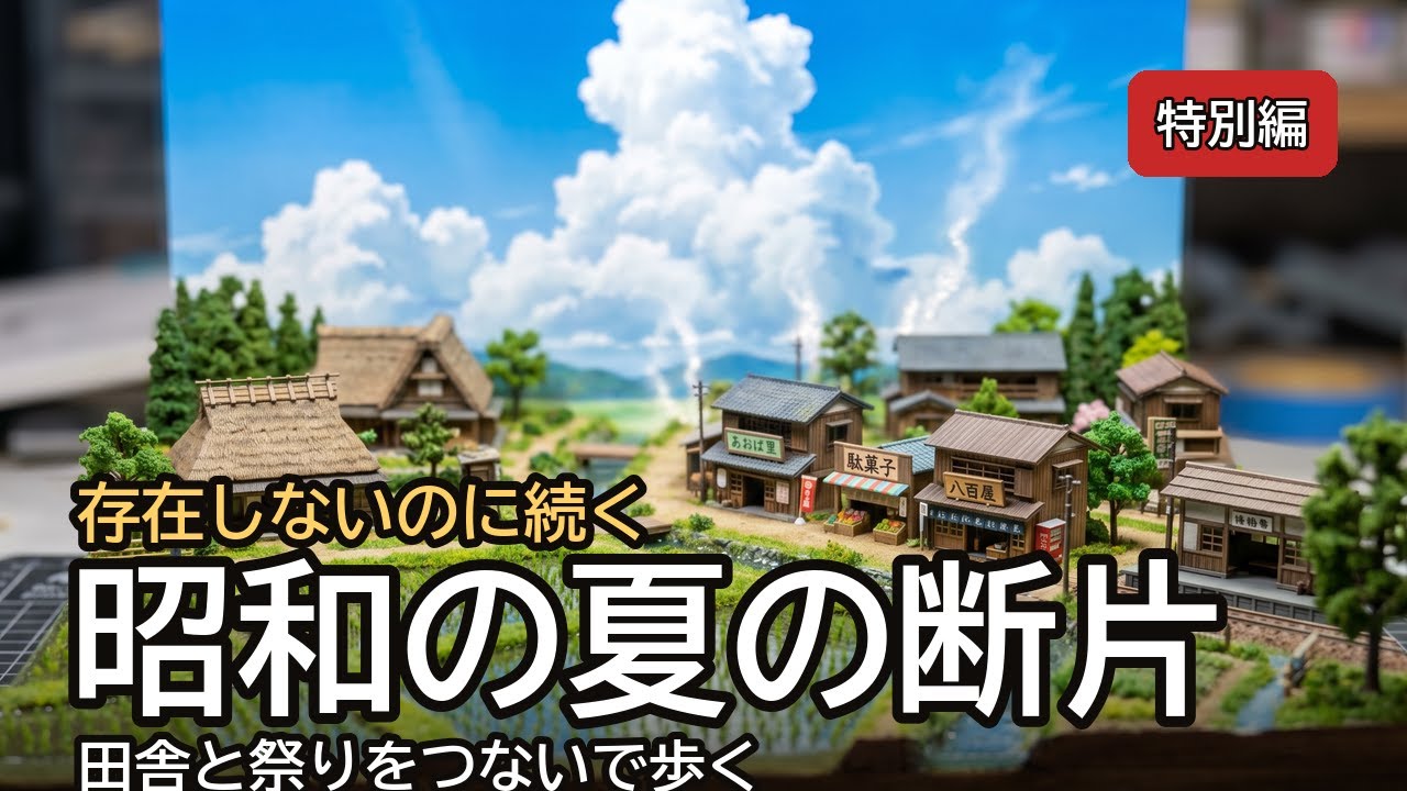 そう！あの時あったよねぇ・・なつかし昭和をジオラマでお届け❗️故郷へ♪ 存在しないのに続く、昭和の夏の断片｜AIジオラマ映像【特別編