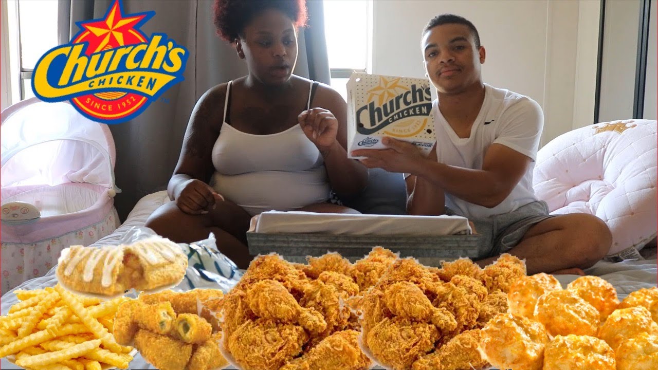 CHURCHES CHICKEN MUKBANG MASH POTATOES, DIRTY RICE, AND