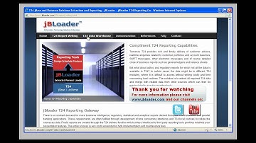 T24 Data warehouse and reporting solution - jbloader