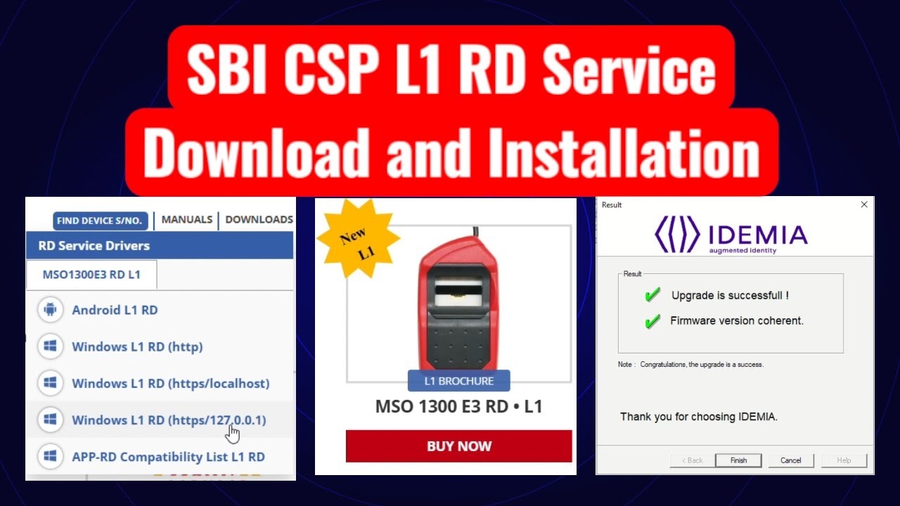 SBI CSP L1 RD Service Download and Installation Process, L1 RD Service Login Problems Solve 100%