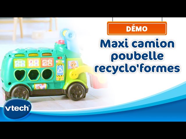 VTech - Maxi Camion Poubelle Recyclo'Formes, Camion Porteur Bébé Fabriqué  avec des Matériaux Plus Durables, Trieur de Formes Interactif, Jouet