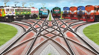 🚆🔥 9 Trains vs Impossible Zig-Zag Track | Can Any Train Survive This Crossing? screenshot 5