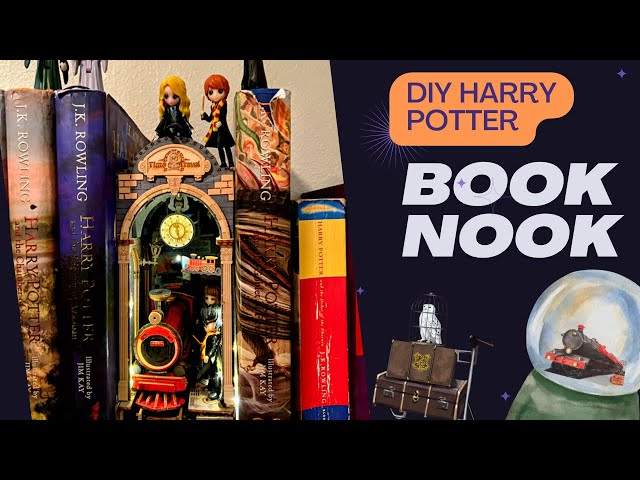 Harry Potter Book nook/Rolife DIY Book Nook Miniature Kit for Bookshelf  Insert Decor(Time Travel) 