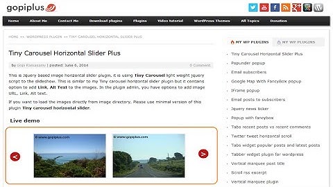 Tiny Carousel Horizontal Slider Plus WordPress Plugin -  How to install and activate plugin