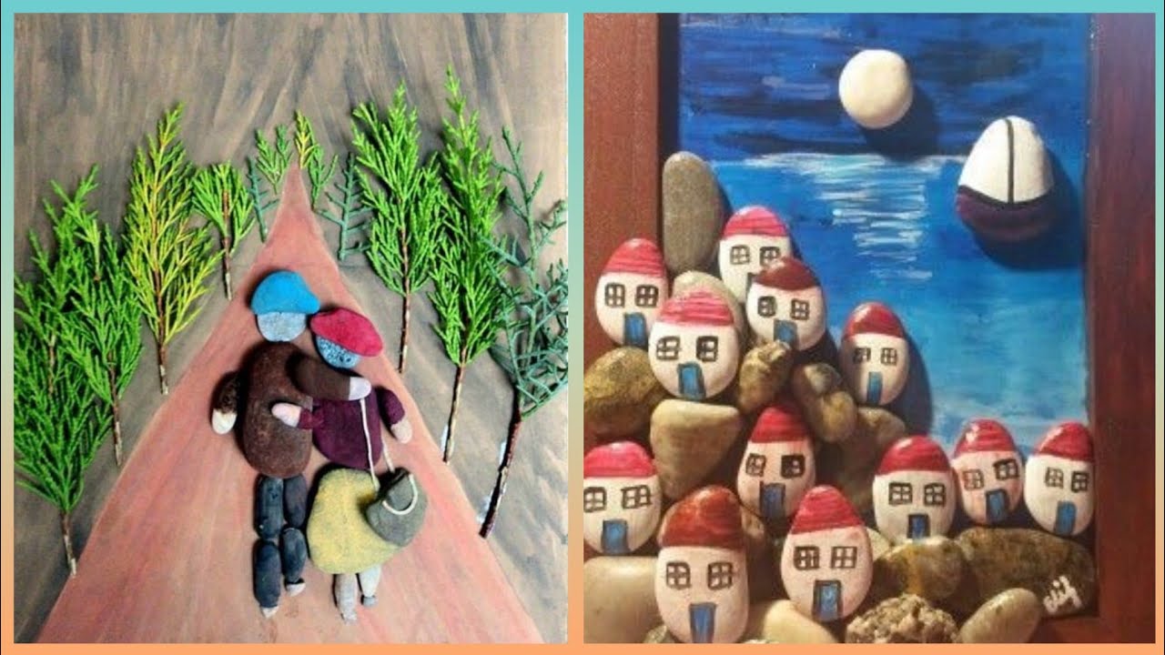 creative pebble decoration/pebble art 🎨