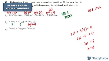 ⚗️ Identifying Redox Reactions, Oxidizing Agents, and Reducing Agents (Part 3)