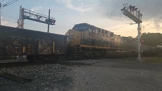 HiDef-CSX M361 with 177 Cars and Crossing Gate Runner passing through Connersville Indiana