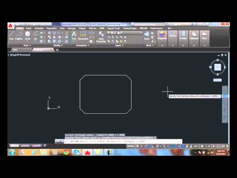 AutoCAD I  04-21 Drawing Rectangles    Adding Chamfered Corners
