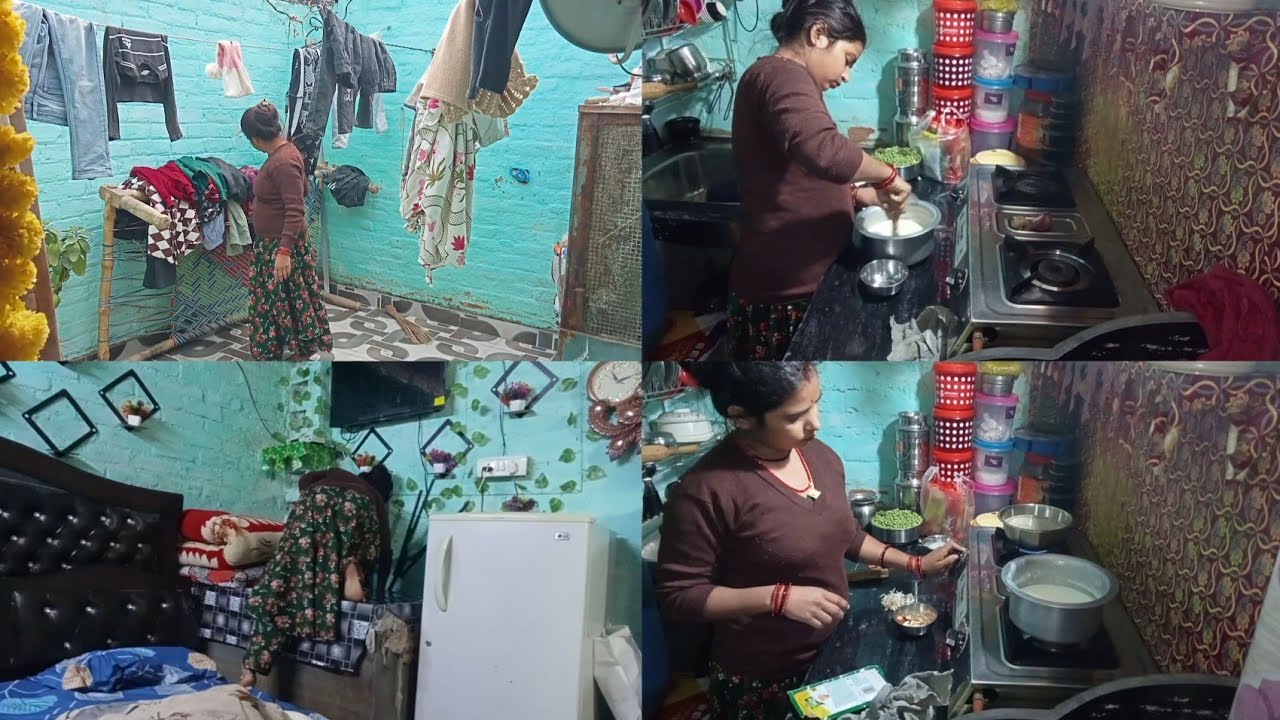 🌄मॉर्निंग में सबसे पहले🏡घर और किचन के सारे काम🤷 शुरू देखो आज🤔नए पुराने कपड़े सारे अलग कर❣️ दिए।