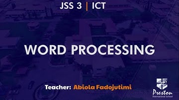 Word Processing - JSS3 ICT