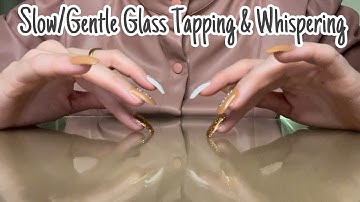 ASMR * Gentle Glass Table Tapping Only * Long Nails * Whispering * ASMRVilla