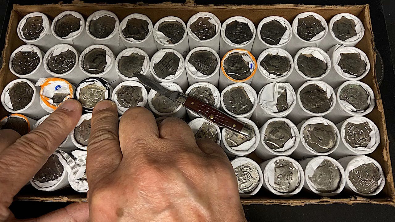 WE HAVE SILVER!! HOW MUCH??? (LIVE) HALF DOLLAR COIN ROLL HUNTING.