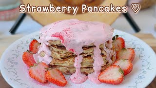 Strawberry cream Pancakes | Quiet Baking Time ♡