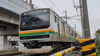 ［迫力構図👀‼️］E231系1000番台.U-508編成が普通.上野行きとして小山〜間々田間を通過するシーン‼️