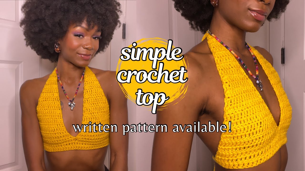 Урок по вязанию крючком топа | начальный/средний уровень