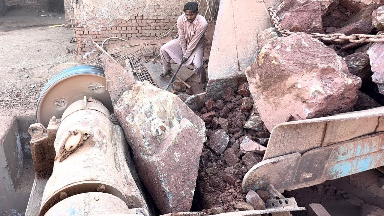 Massive Rock Blocks Crusher! Extreme Hopper Jam & Satisfying Stone Crushing Action #stonecrusher 