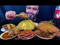 Eating Mutton Rogan Josh Prawn Curry Full Chicken Curry Egg Omelet Green Chilli Cold Drinks