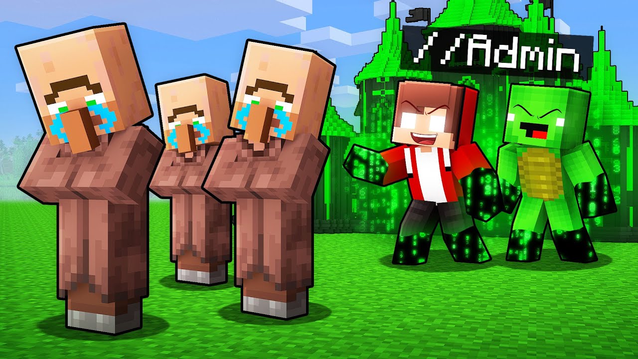 JJ and Mikey Used Admin Commands and Kicked Villagers Out in Minecraft (Maizen)