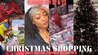 LAST MINUTE CHRISTMAS SHOPPING + WRAPPING GIFTS | VLOGMAS DAY 22 \& 23