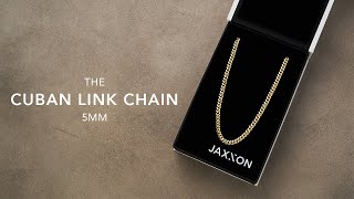 Men's Gold Cuban Link Chain - 5mm | Men’s Jewelry Unboxing | JAXXON