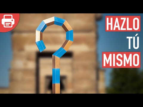 Cómo hacer Bastón Egipcio Dorado y Azul con Papel o Cartulina en 3D [Cayado / Báculo] | Plantillas
