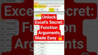 Unlock Excel's Secret: Function Arguments Made Easy 🔓 #shorts #viral #excel