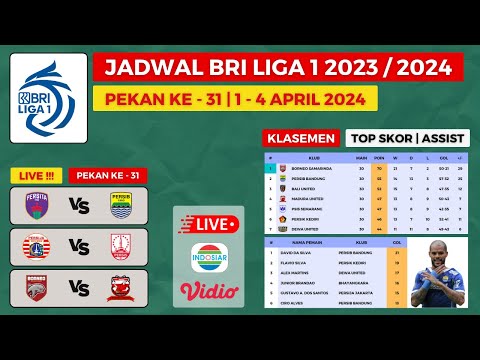 JADWAL BRI LIGA 1 PEKAN KE 31 - PERSITA vs PERSIB BANDUNG - LIVE STREAMING BRI LIGA 1 2024