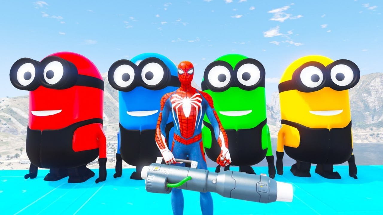 GTA 5 Funny Ragdoll Spiderman vs Blue Minion Epic Episode #02