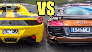 This video features the ferrari 458 spyder vs audi r8 mtm drag race!
filmed during 2017 spring event organized by petrolhead event's! which
one do you pr...