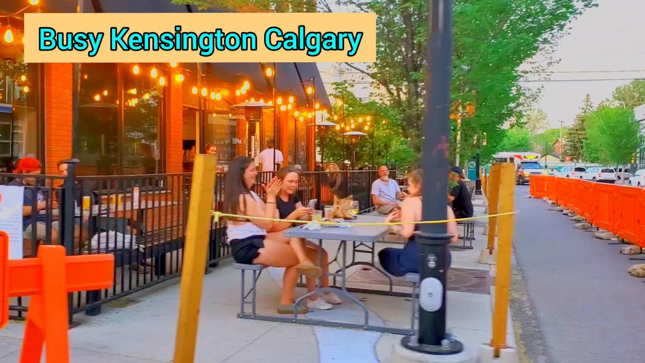 Busy Kensington Calgary Spring Evening Walk on 3rd June 2021 calgary 