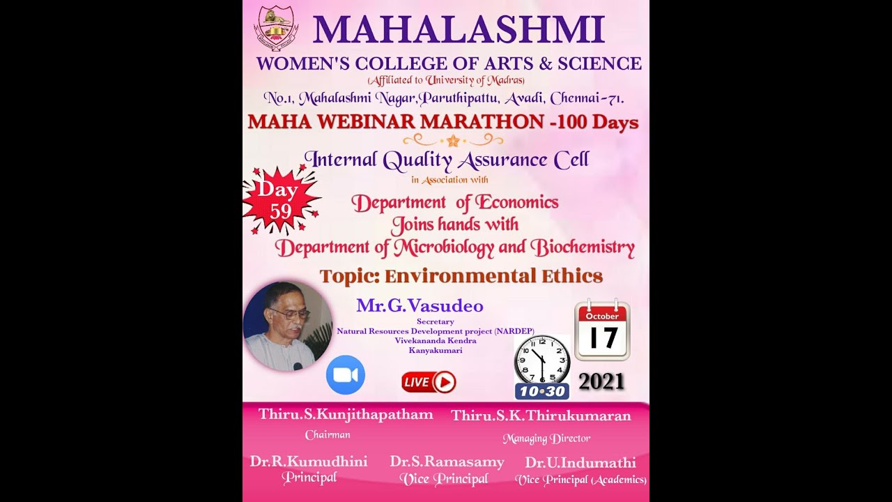 Environmental Ethics - MAHA WEBINAR MARATHON(100 Days) - Day 59