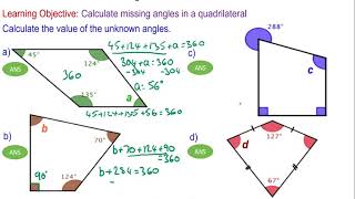 Calculating angles in a quadrilateral | Mr Mathematics