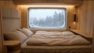 10 Hours Sleeping on a Train Through a Winter Storm | Deep Sleep Ambience