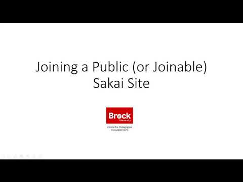 How to Join a Public (Joinable) Sakai Site