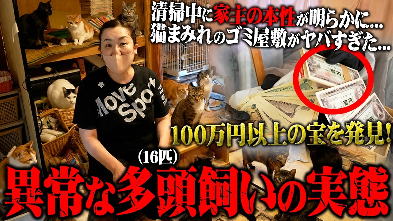 【衝撃】大量の猫がいるゴミ屋敷に住む自己中おばさんに全員ブチギレ…借金2000万円、多頭飼育崩壊のリアルを全公開…まさかの高額宝物を発見でテンション爆上げｗｗｗｗｗｗ