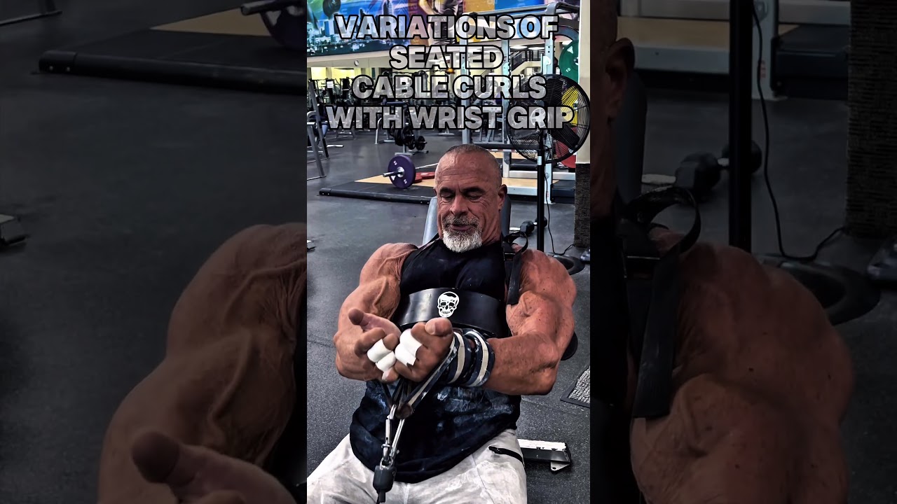 VARIATIONS OF THE SEATED CABLE CURL WITH A WRIST GRIP FOR THE BICEPS #biceps #workout #motivation