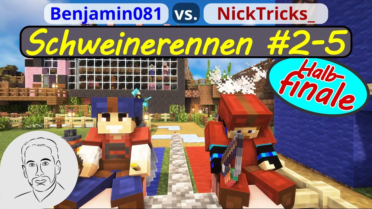 Schweinerennen 2 - Halbfinal-Lauf 1 - Benjamin081 vs NickTricks_ - So geht Minecraft 
