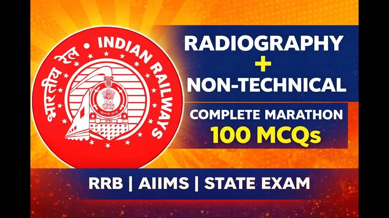 RRB Marathon Radiographer & X-Ray Technician MCQs From 🩻 MRI usg classes 2026 | AIIMS CRE | RRB HSSC