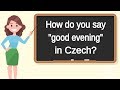 How do you say "good evening" in Czech? | How to say "good evening" in Czech?