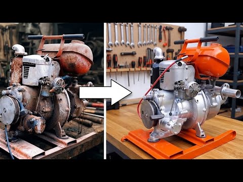 Very Rusty and Destroyed Water Pump Restoration