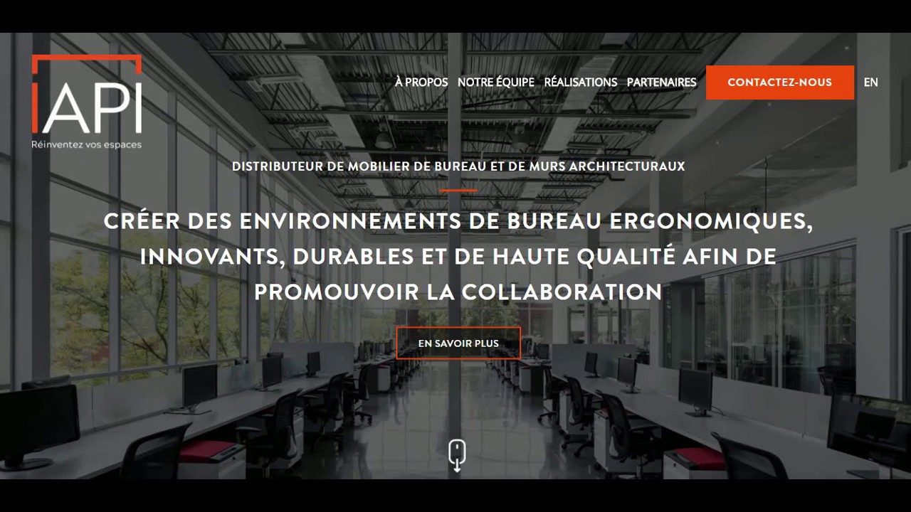 Un nouveau site Web pour l'optimisation des espaces de travail - Groupe API