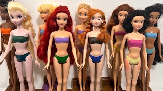 Some Lot's of Disney Princess,. with Unboxing Satisfying video Miniature Dolls No Talking Video ASMR