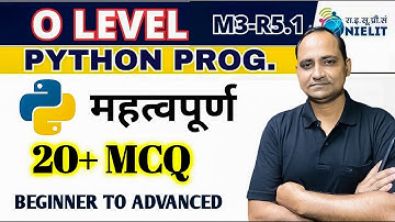 Python Tutorial for Beginners to Advance in hindi | O Level Python Programming MCQs(M3-R5.1) #olevel
