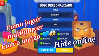 como jogar hide online multiplayer com o amigo 😱💙❤ 