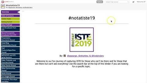 #notatISTE19 LiveBinder